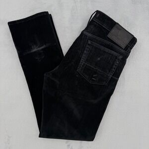 Robert Graham Mens Black Corduroy Pants Stretch Straight Leg Size 32